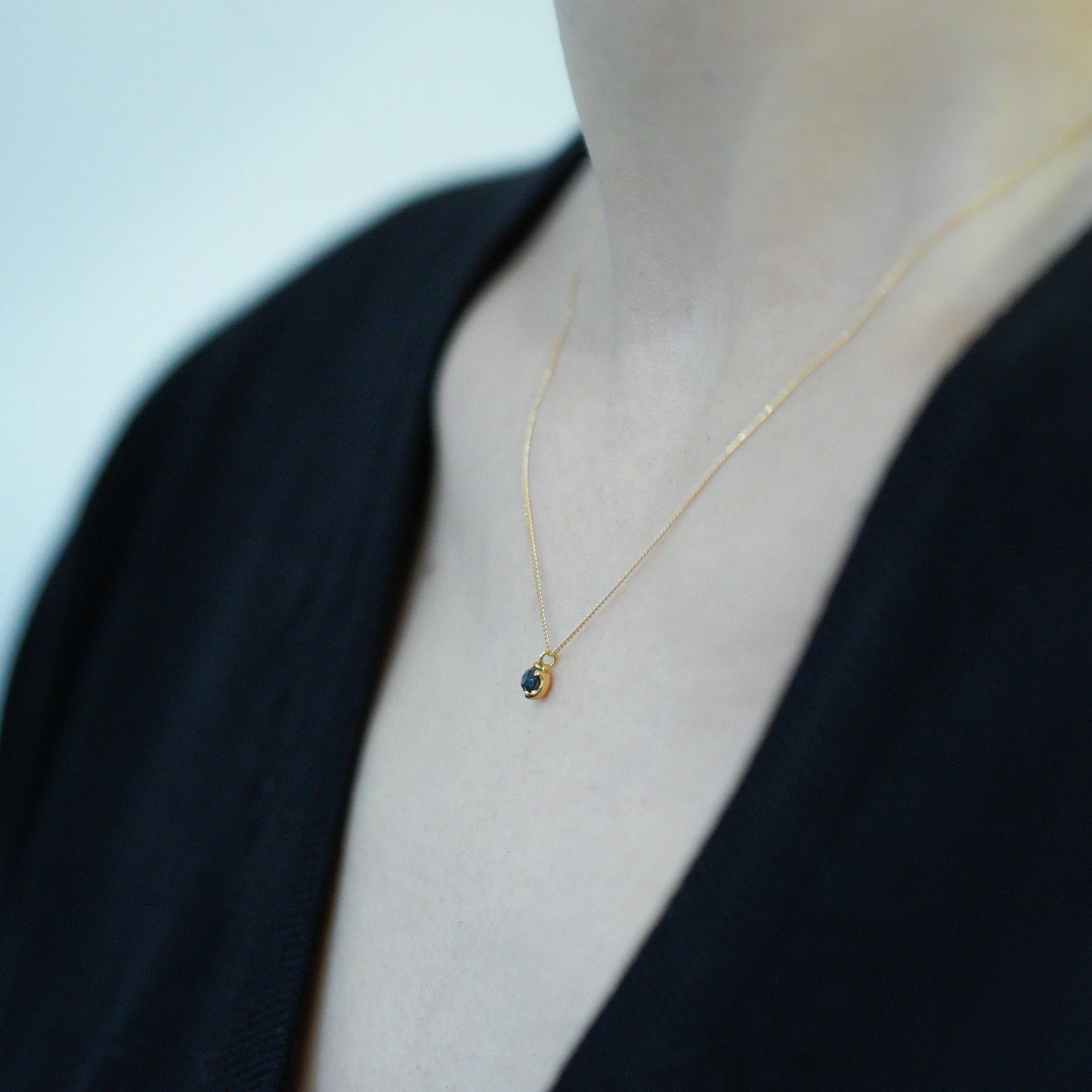 hn-291 ローズカットブラックダイヤネックレス