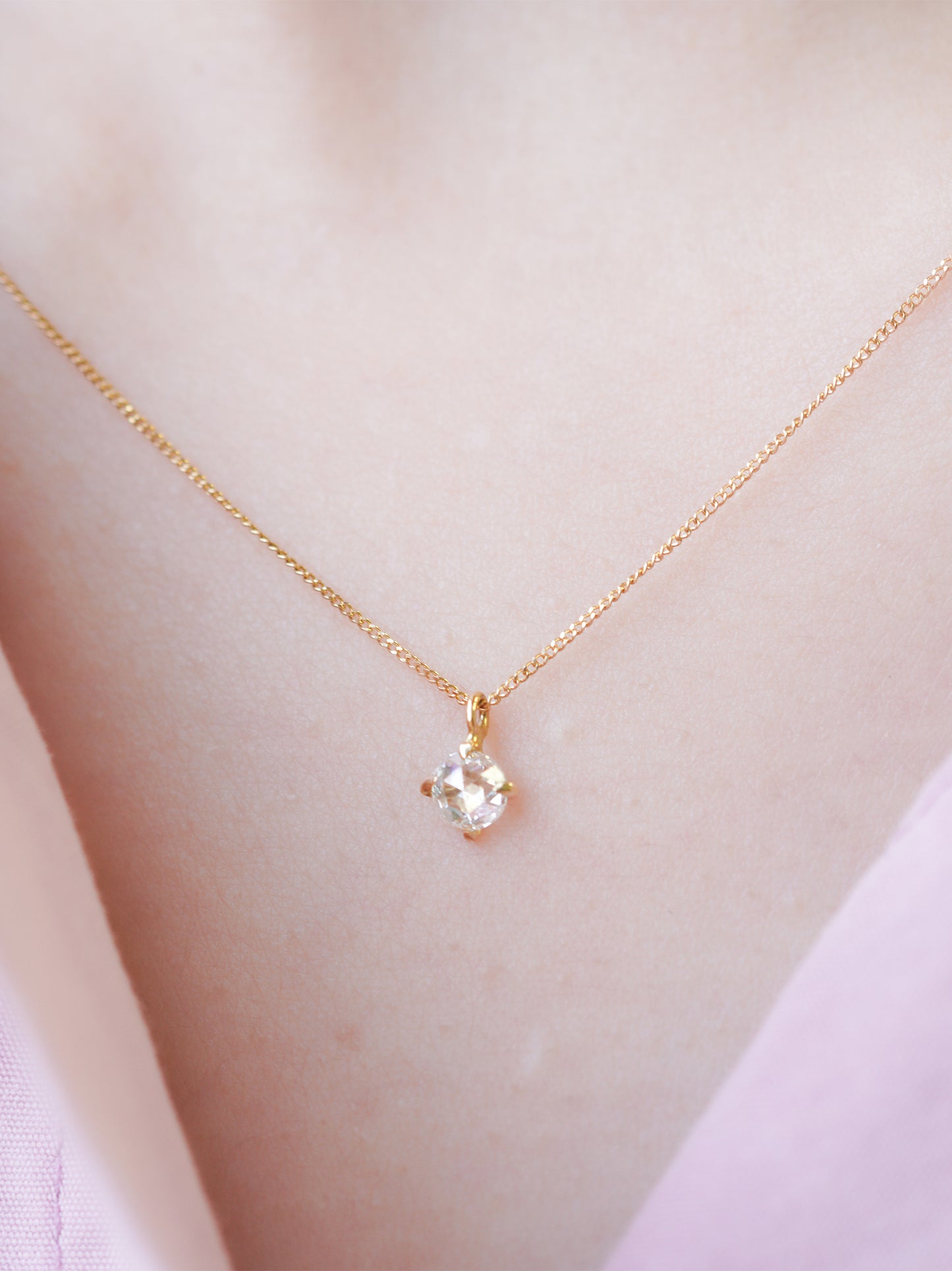 hn-416 ローズカット ダイヤ ネックレス
