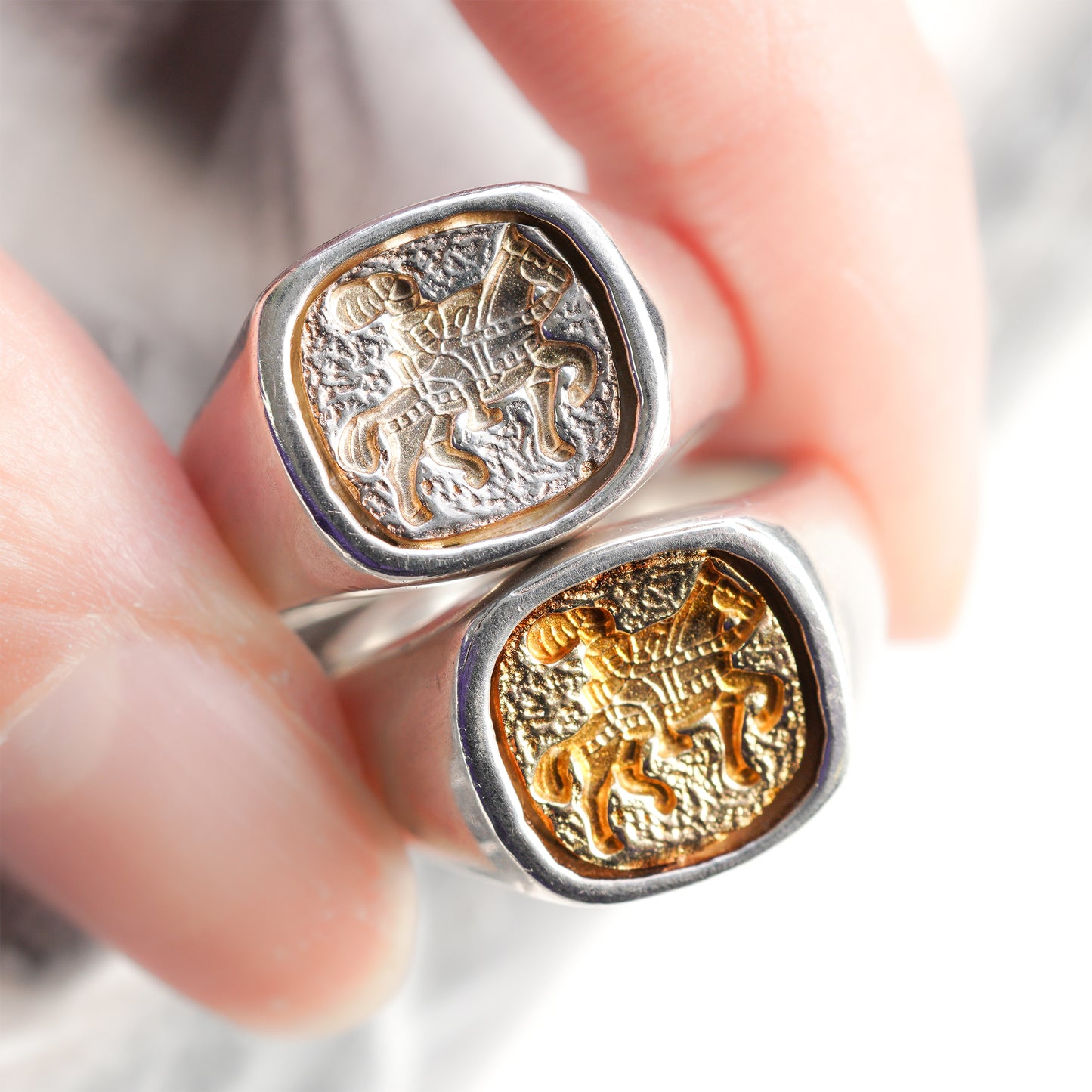 sr-19ss-39 シルバー×ゴールド インタリオリング-騎士-