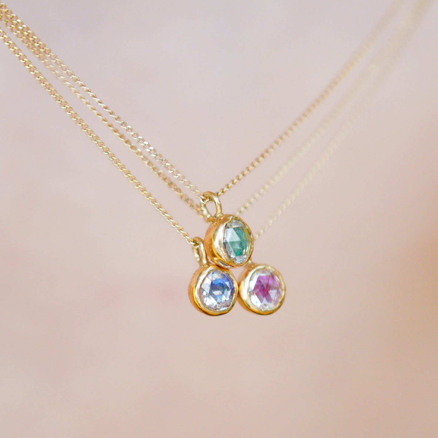 hn-352 レイヤーネックレス - ルビー×ダイヤ