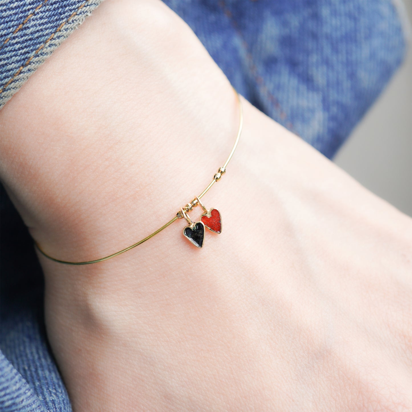 hc-d21-30 七宝焼きハート(赤)チャーム