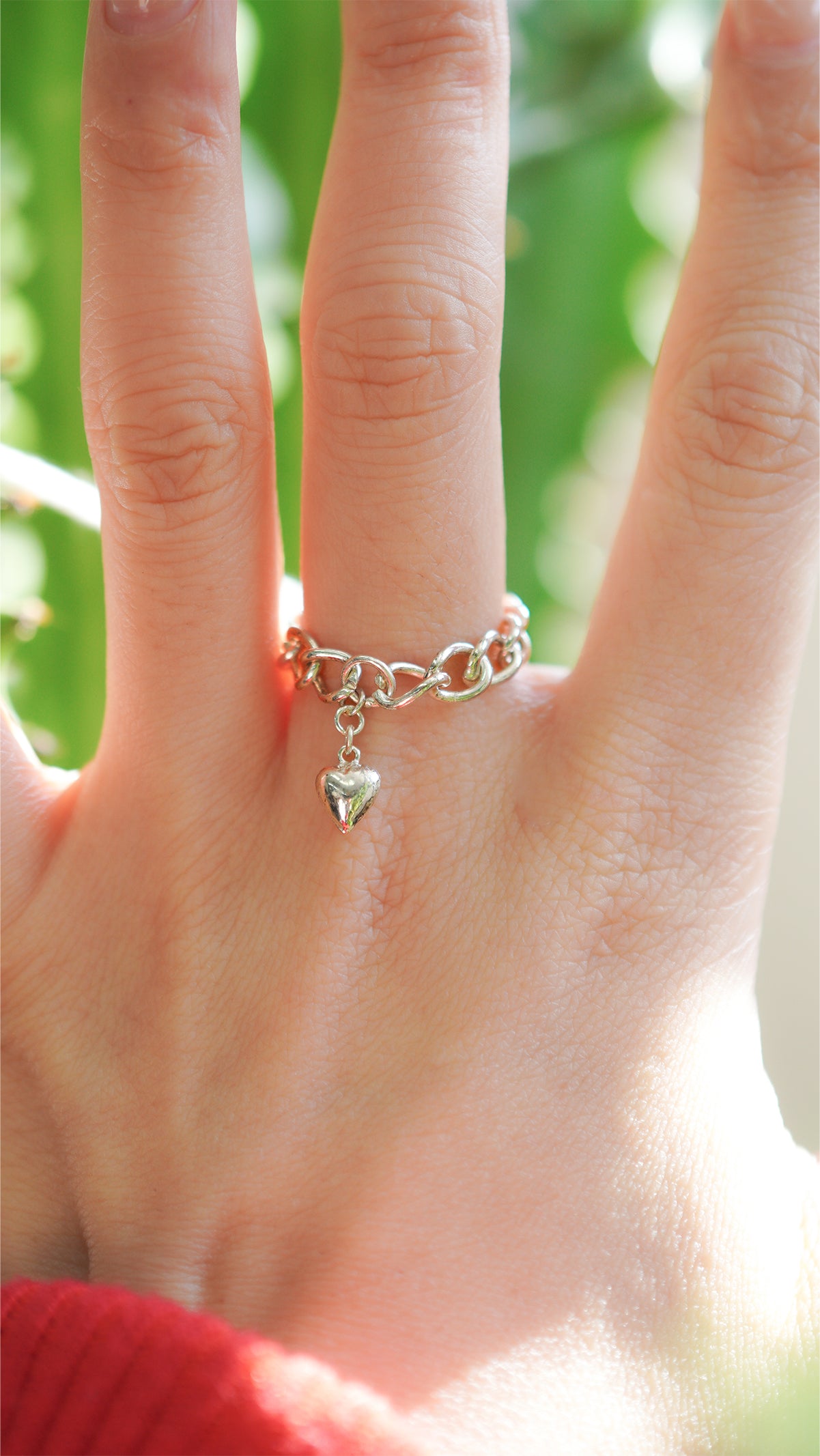 〔オンライン限定〕シルバーハートチェーンリング wr-3-25