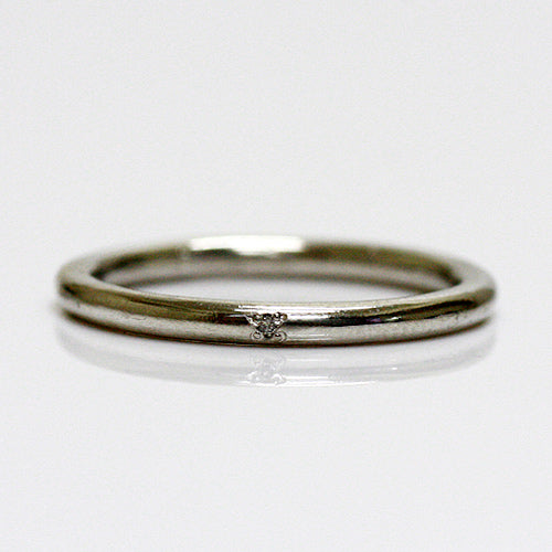 pr-55 プラチナ1pダイヤ プレーンリング L