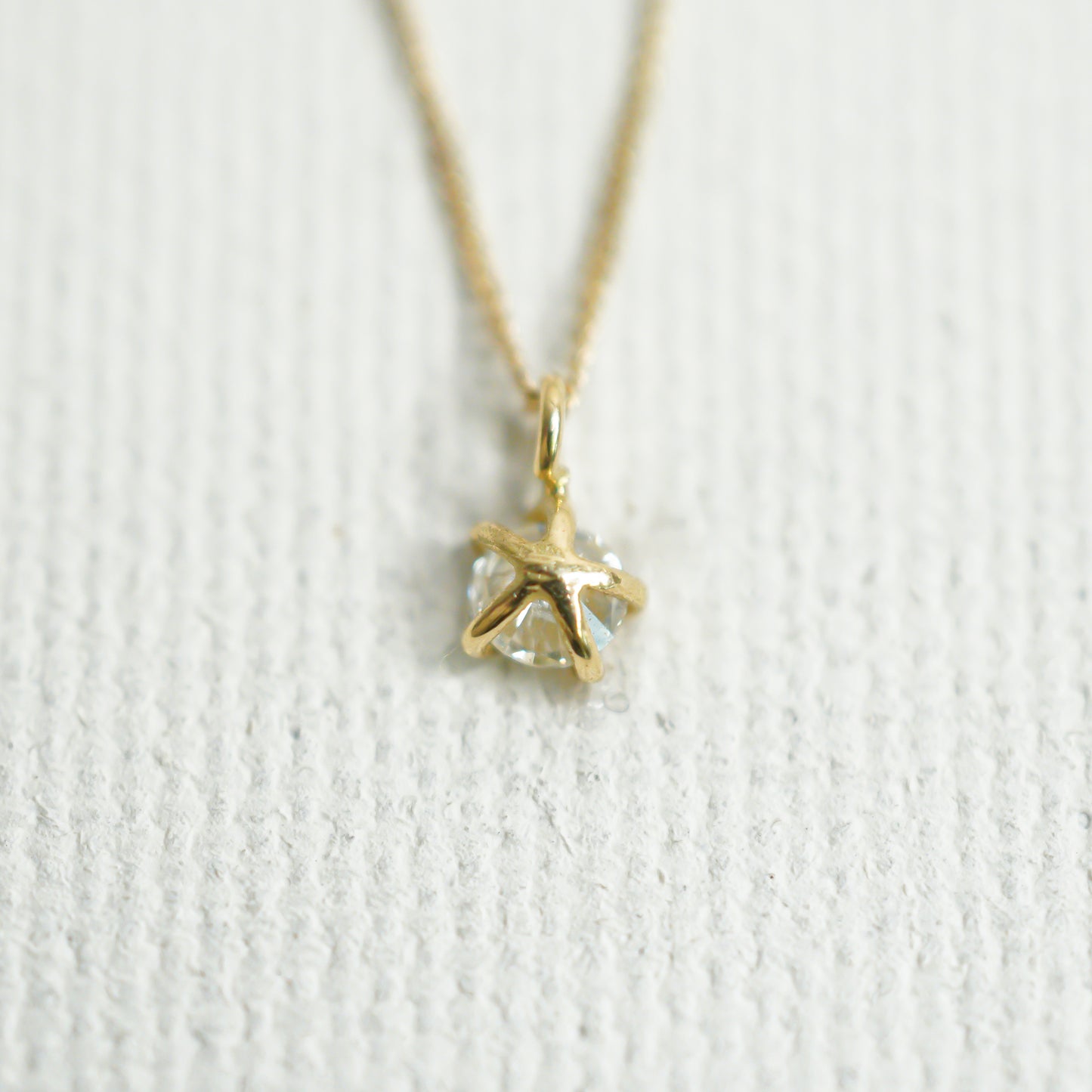 hn-20fw-538 5つ爪ダイヤ ネックレス / ゴールド