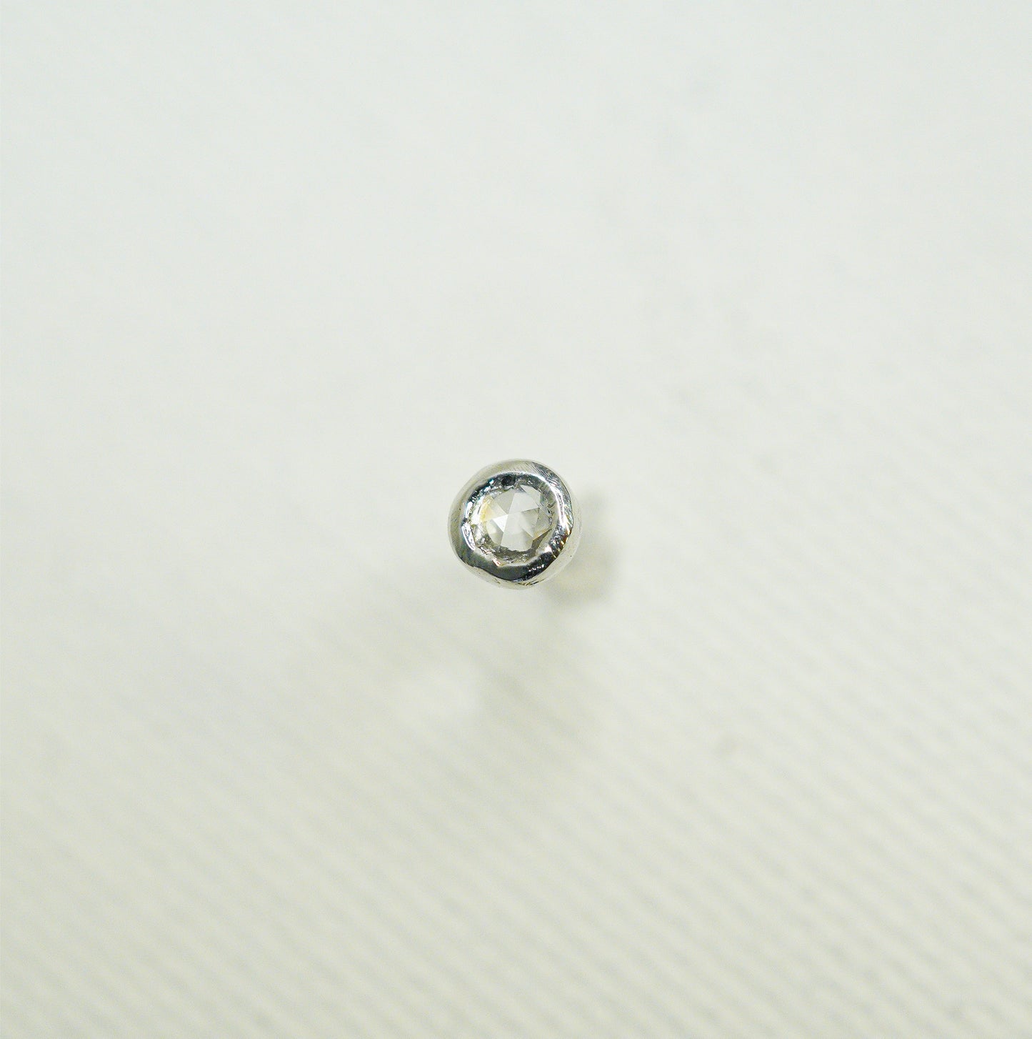 pp-34 ローズカット ダイヤ ふくりん ピアス (片耳タイプ)