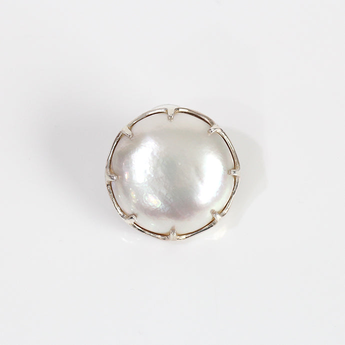 sp-19ss-18 シルバー マベパール ピアス