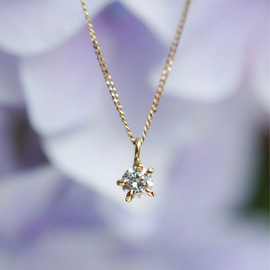 hn-20fw-538 5つ爪ダイヤ ネックレス / ゴールド