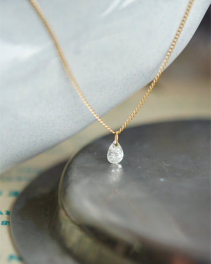 ペアシェイプブリリアントカットダイヤモンドネックレス hn-14w-05