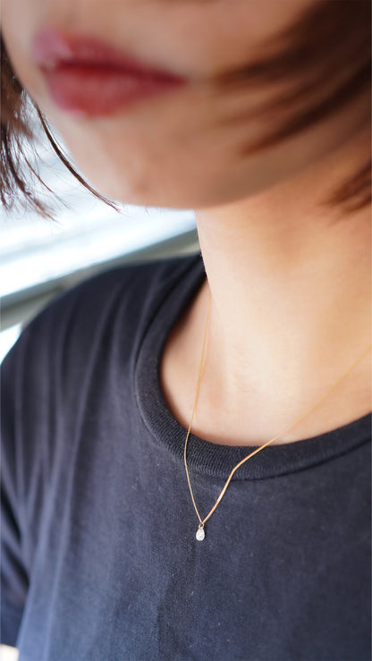 ペアシェイプブリリアントカットダイヤモンドネックレス hn-14w-05