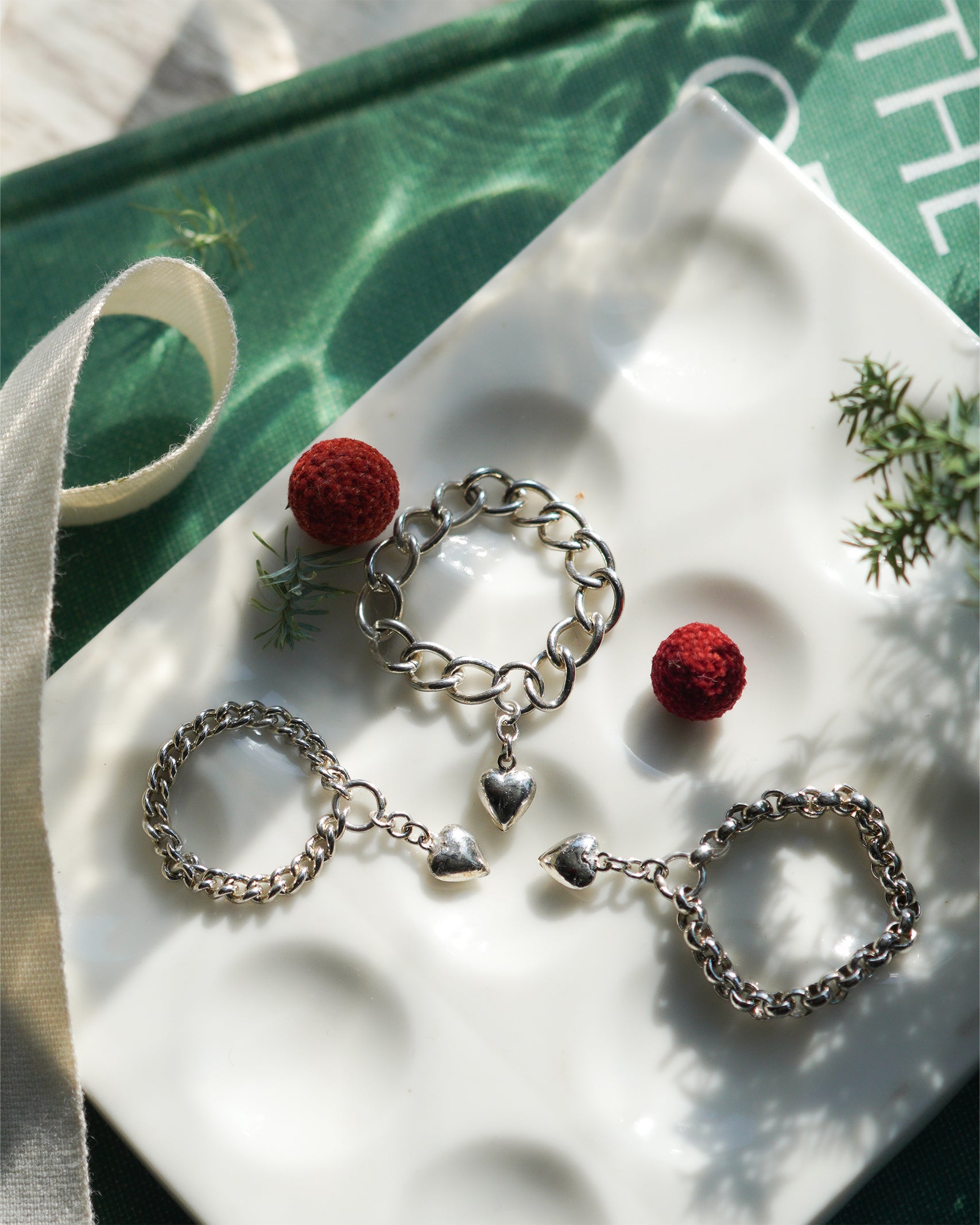 オンライン限定〕シルバーハートチェーンリング wr-5-25通販