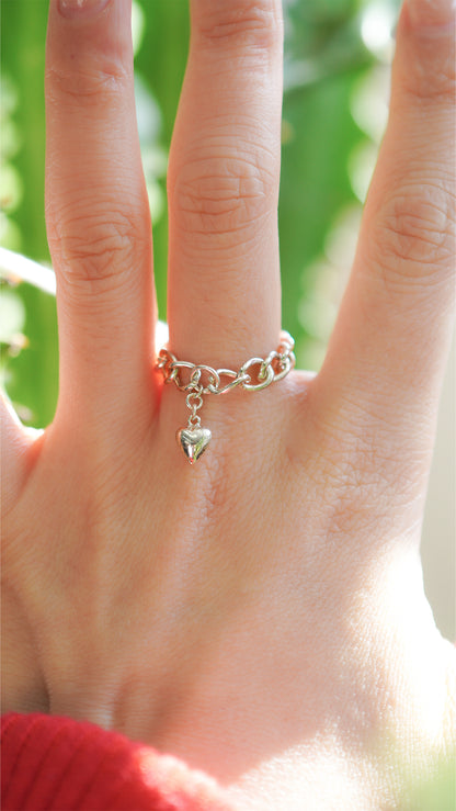 〔オンライン限定〕シルバーハートチェーンリング wr-3-25