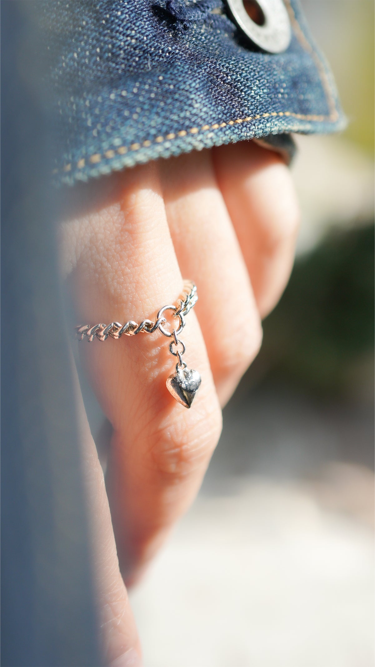 〔オンライン限定〕シルバーハートチェーンリング wr-5-25