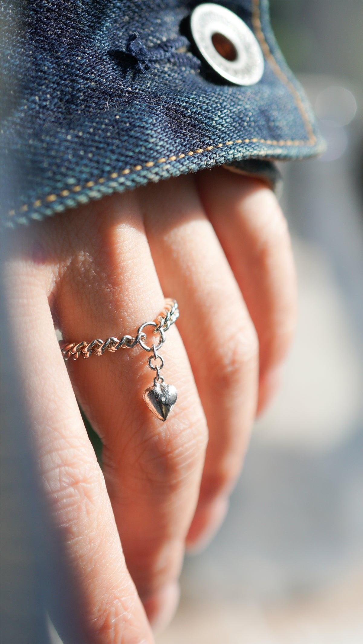 〔オンライン限定〕シルバーハートチェーンリング wr-5-25