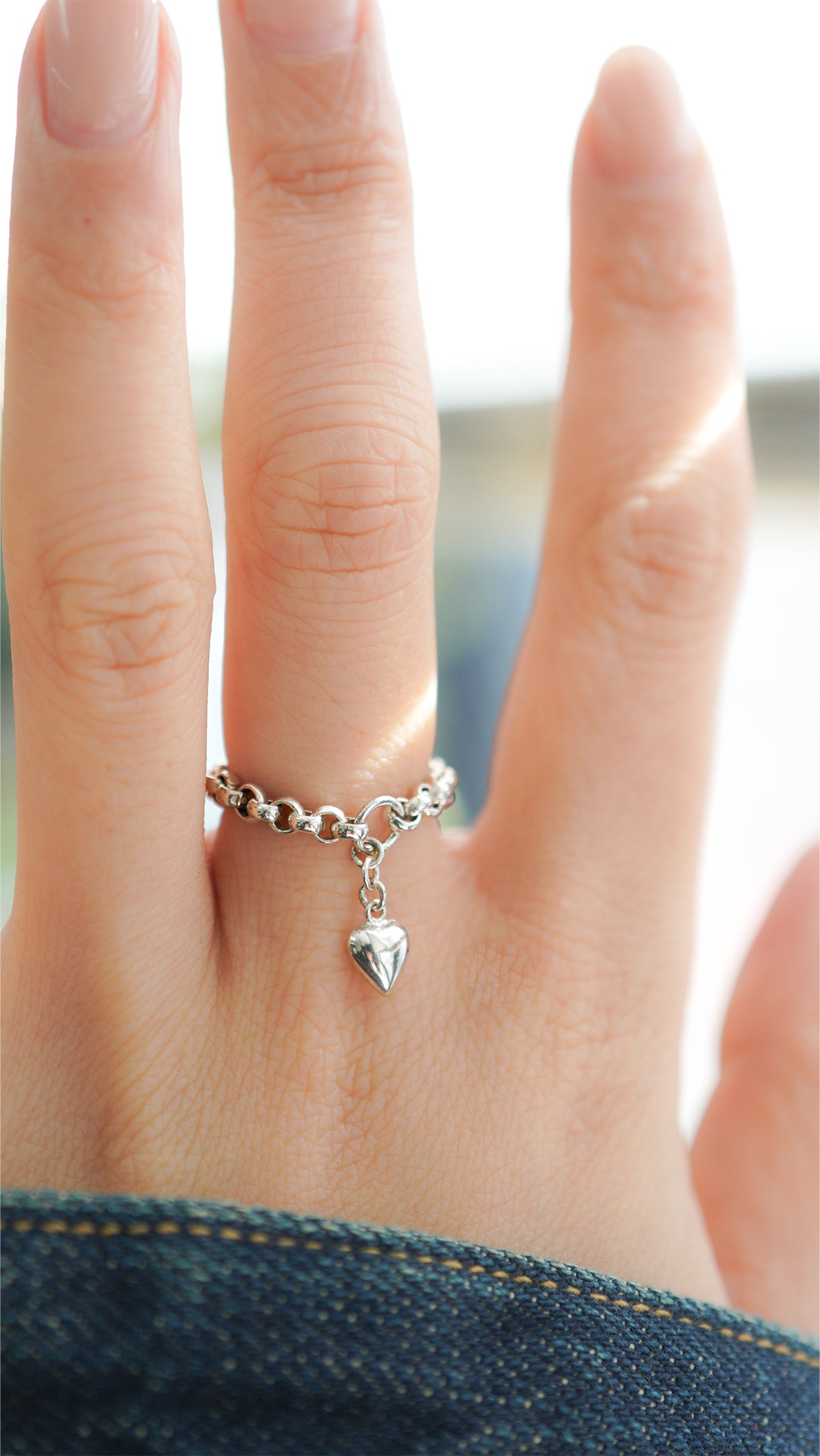 〔オンライン限定〕シルバーハートチェーンリング wr-4-25