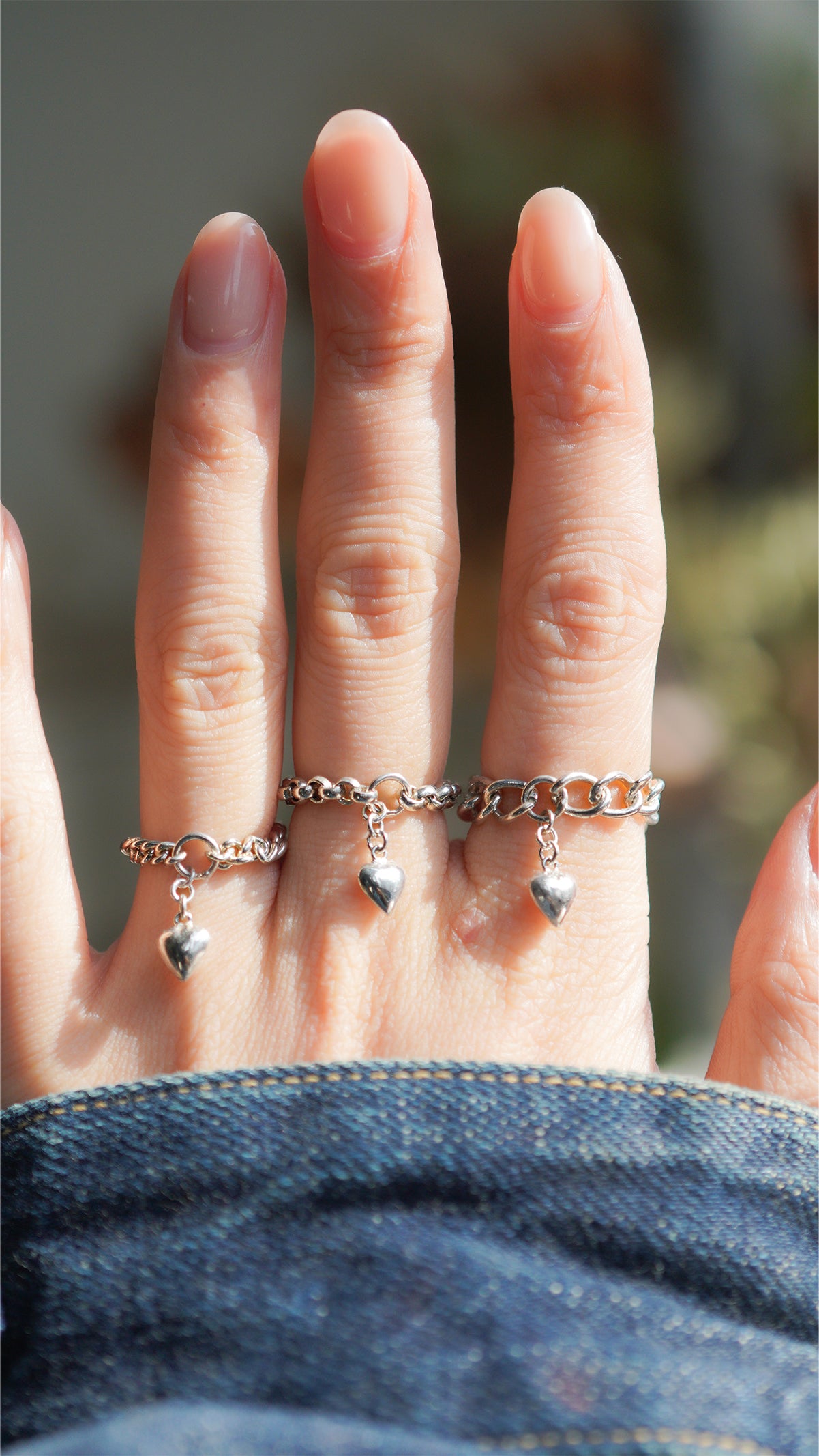 〔オンライン限定〕シルバーハートチェーンリング wr-5-25