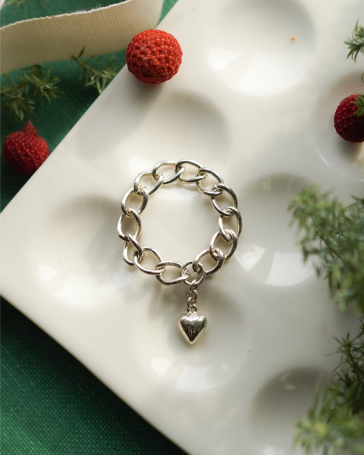 〔オンライン限定〕シルバーハートチェーンリング wr-3-25