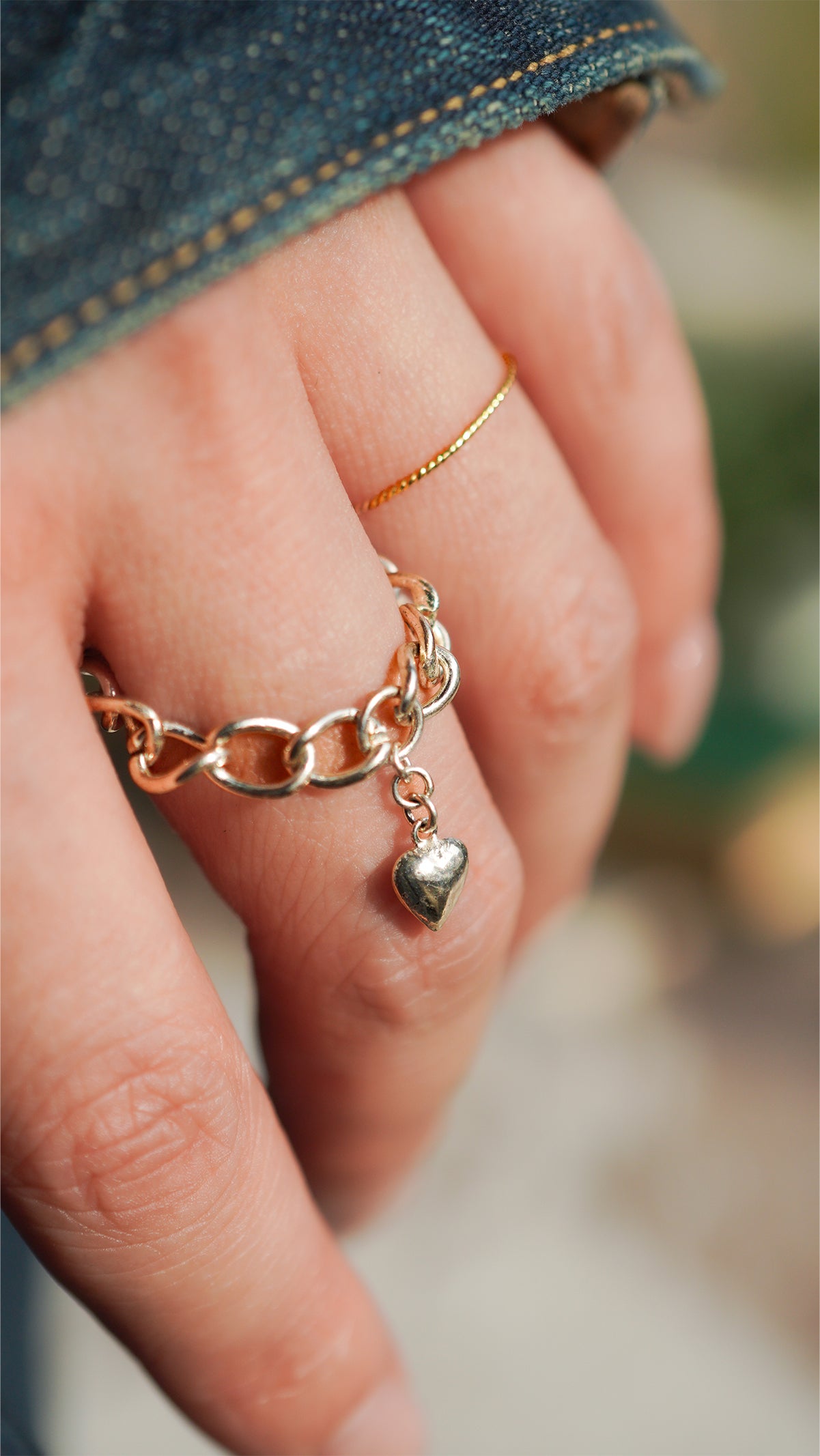 〔オンライン限定〕シルバーハートチェーンリング wr-3-25