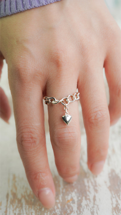 〔オンライン限定〕シルバーハートチェーンリング wr-3-25