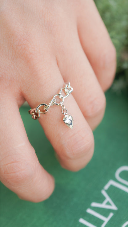 〔オンライン限定〕シルバーハートチェーンリング wr-3-25