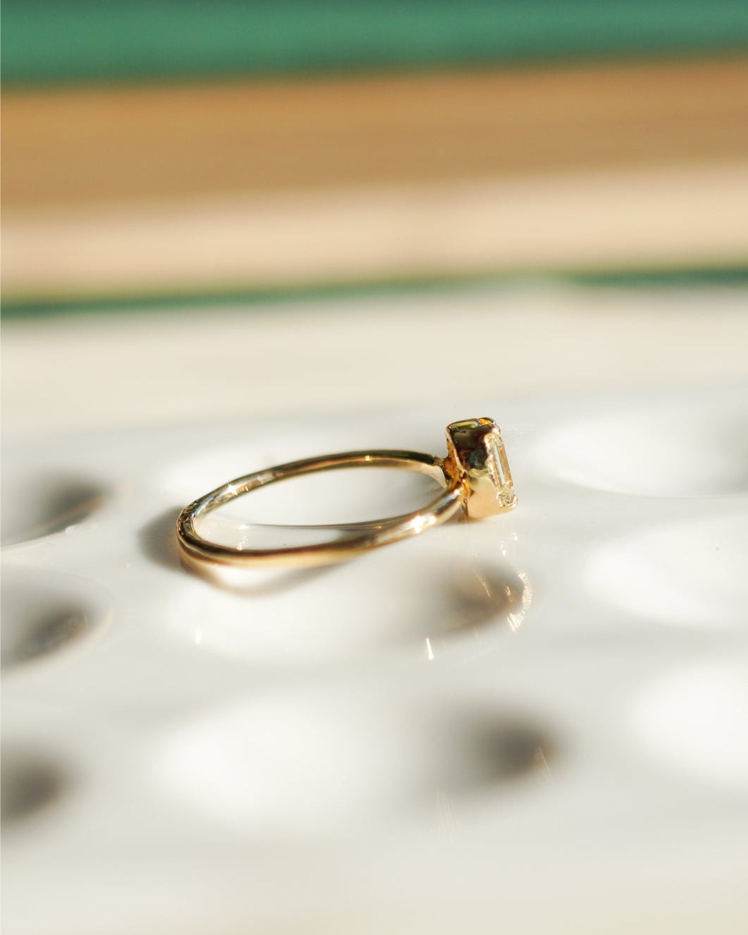 エメラルドカットダイヤモンドリング br-224