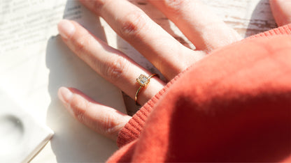 エメラルドカットダイヤモンドリング br-224