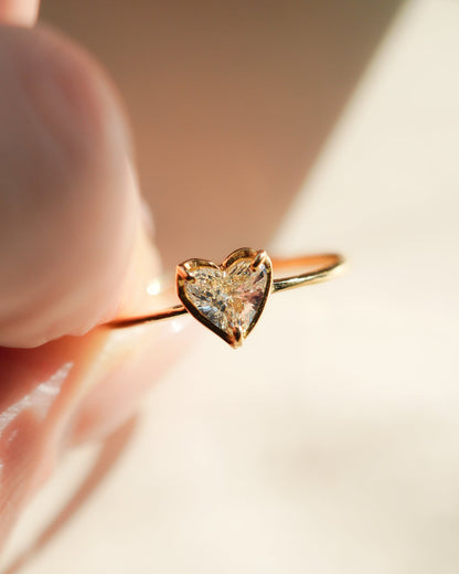 ハートシェイプカットダイヤモンドリング br-216