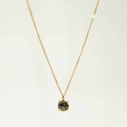 hn-291 ローズカットブラックダイヤネックレス