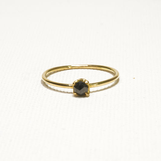 hr-295 ローズカットブラックダイヤリング